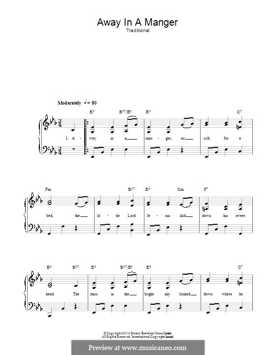 Away in a Manger: For voice and piano by William (James) Kirkpatrick