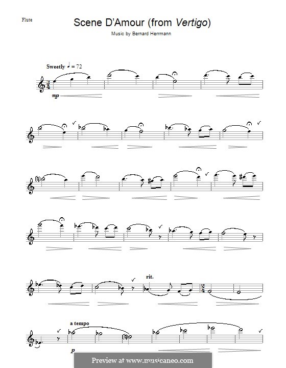 Scene d'Amour (from Vertigo): For flute by Bernard Herrmann