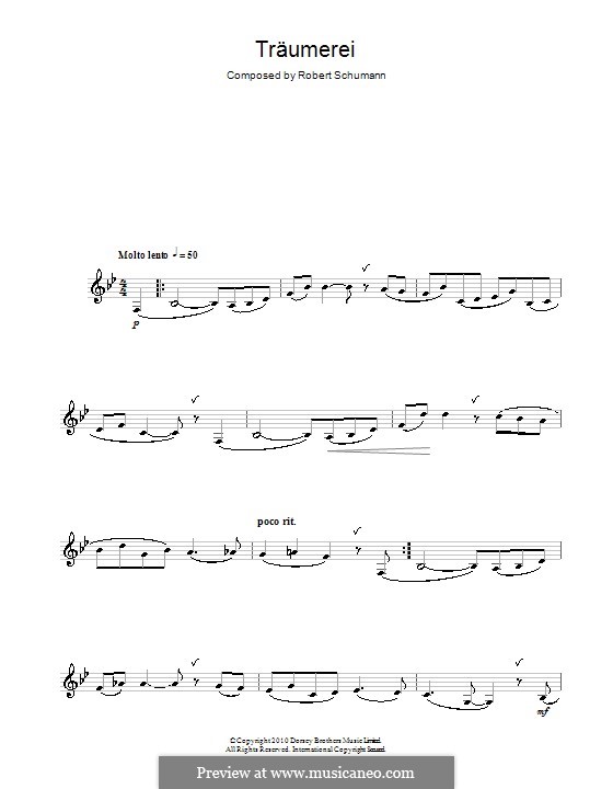 No.7 Träumerei (Dreaming): For saxophone by Robert Schumann