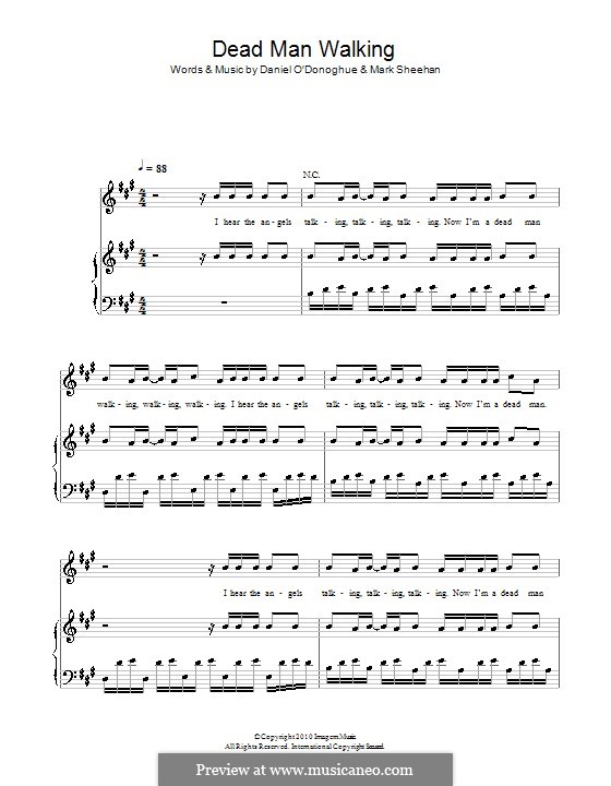Dead Man Walking (The Script): For voice and piano (or guitar) by Danny O'Donoghue, Mark Sheehan