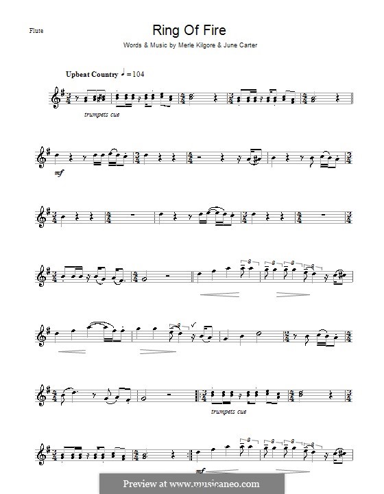 Ring of Fire: For flute by June Carter, Merle Kilgore