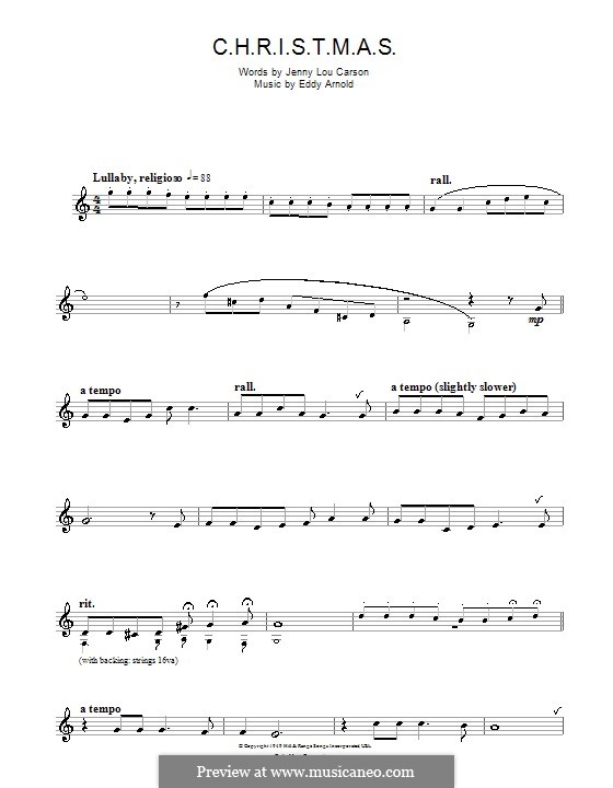 C-H-R-I-S-T-M-A-S (Perry Como): For clarinet by Eddy Arnold