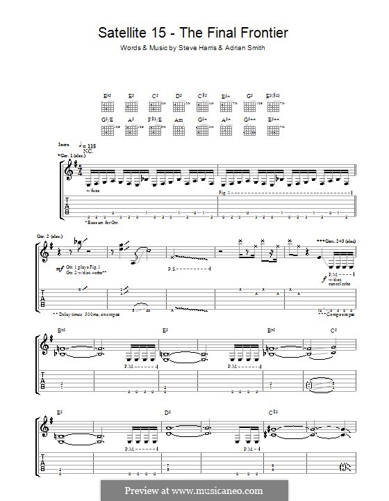 Satellite 15 - The Final Frontier (Iron Maiden): For guitar with tab by Adrian Smith, Steve Harris