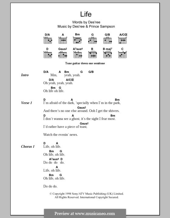 Life: Lyrics and chords by Des'ree, Prince Sampson