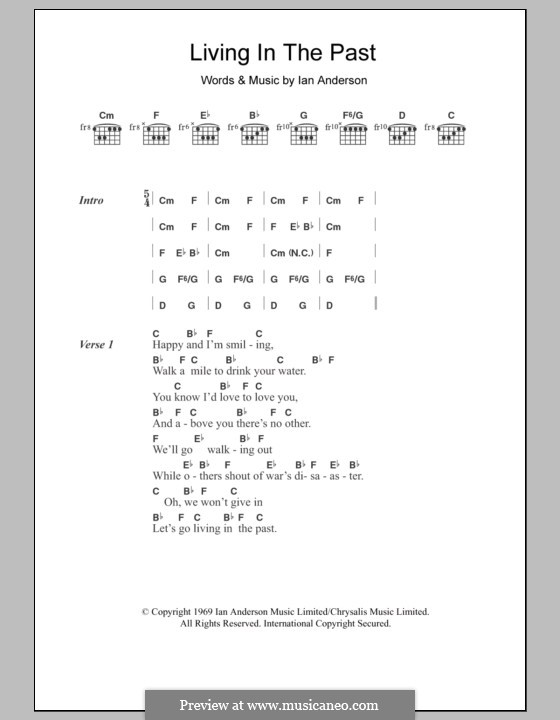 Living in the Past (Jethro Tull) by I. Anderson - sheet music on MusicaNeo