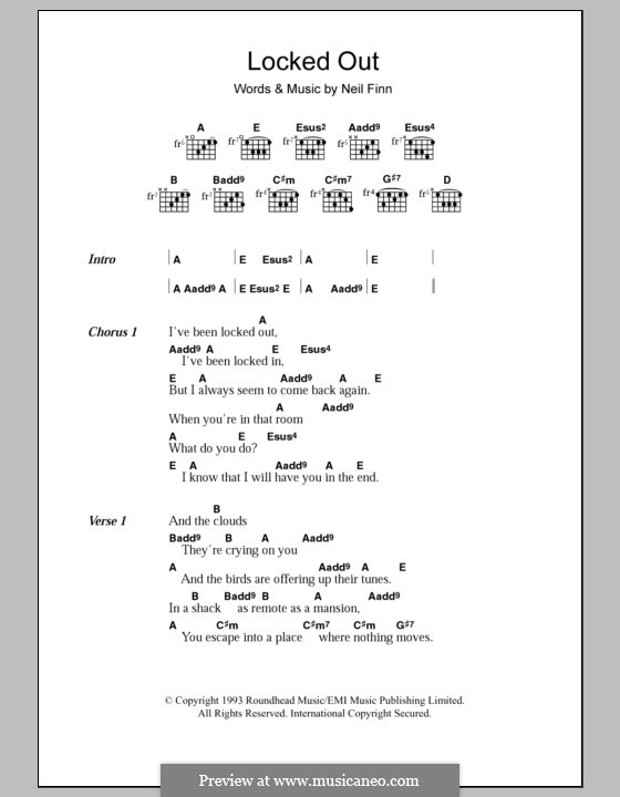 Locked Out (Crowded House): Lyrics and chords by Neil Finn