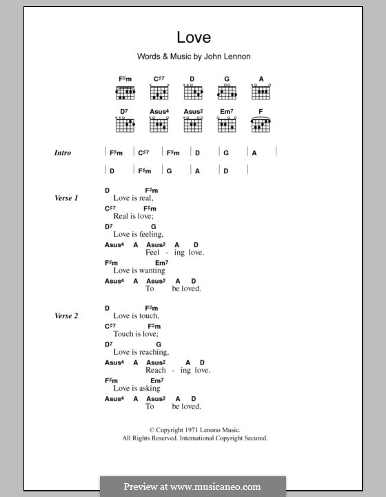 Love: Lyrics and chords by John Lennon