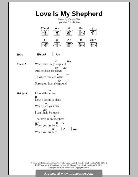 Love Is My Shepherd: Lyrics and chords by Wet Wet Wet