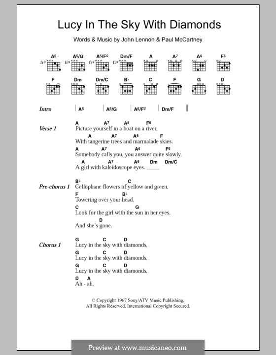 Lucy in the Sky with Diamonds (The Beatles): Lyrics and chords by John Lennon, Paul McCartney