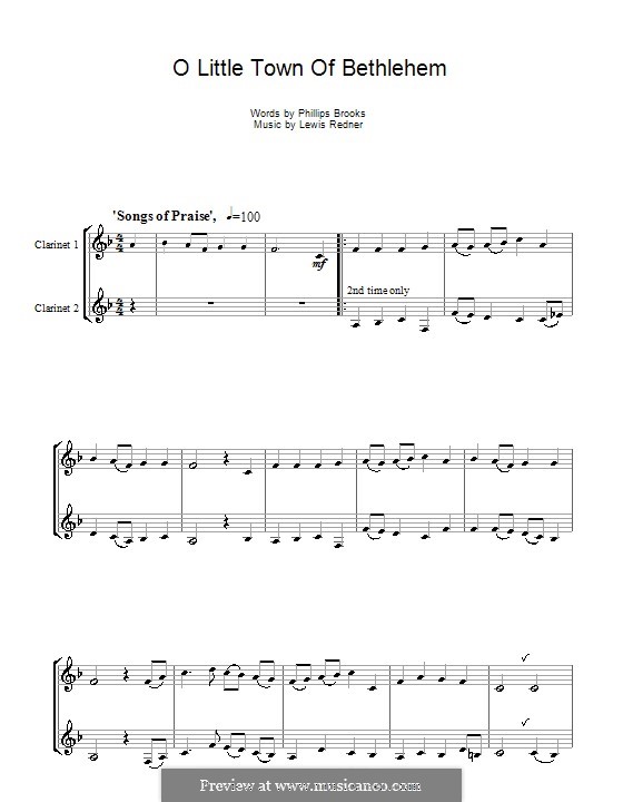 Two instruments version: For two clarinets by Lewis Henry Redner