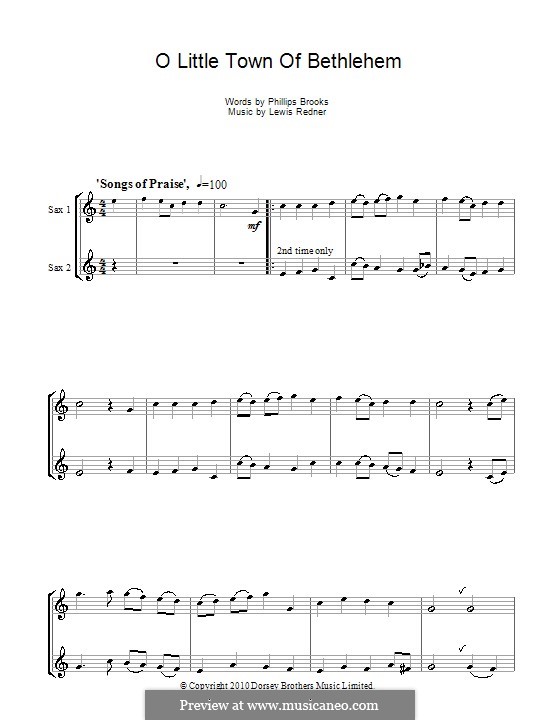 Two instruments version: For tenor saxophone by Lewis Henry Redner