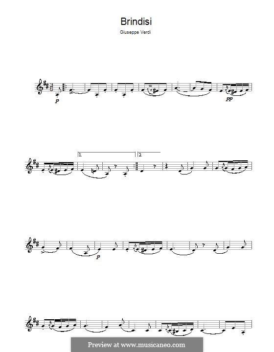 Libiamo ne'lieti calici (Brindisi): For clarinet by Giuseppe Verdi
