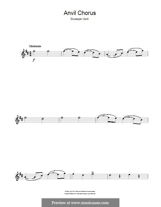 Anvil Chorus: For alto saxophone by Giuseppe Verdi