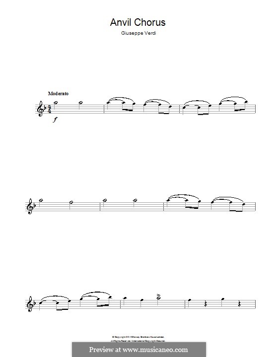 Anvil Chorus: For flute by Giuseppe Verdi