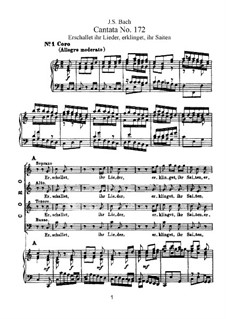 Erschallet, ihr Lieder, erklinget, ihr Saiten!, BWV 172: Piano-vocal score by Johann Sebastian Bach
