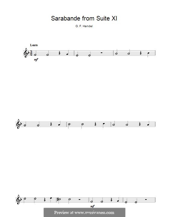 Suite in F Major: Sarabande, for flute by Georg Friedrich Händel
