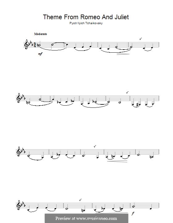 Love Theme: Arrangement for clarinet by Pyotr Tchaikovsky