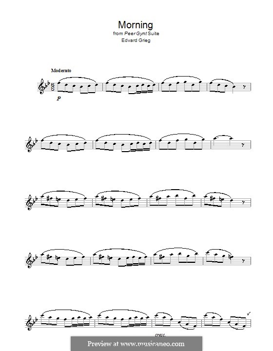 Suite No.1. Morning Mood, Op.46 No.1: For alto saxophone by Edvard Grieg