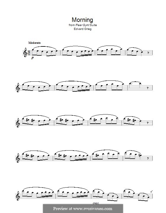 Suite No.1. Morning Mood, Op.46 No.1: For flute by Edvard Grieg