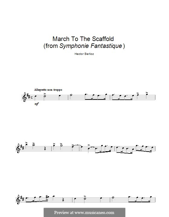 Symphonie fantastique (Fantastic Symphony), H.48 Op.14: March to the Scaffold, for alto saxophone by Hector Berlioz