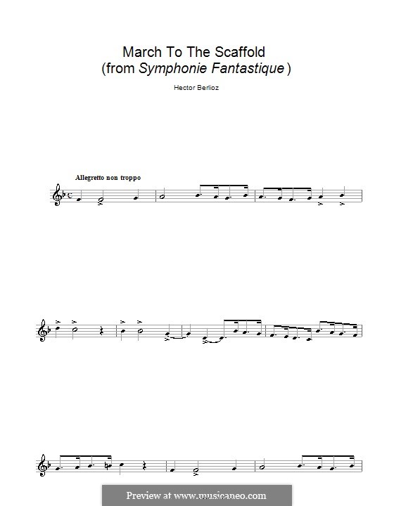 Symphonie fantastique (Fantastic Symphony), H.48 Op.14: March to the Scaffold, for clarinet by Hector Berlioz