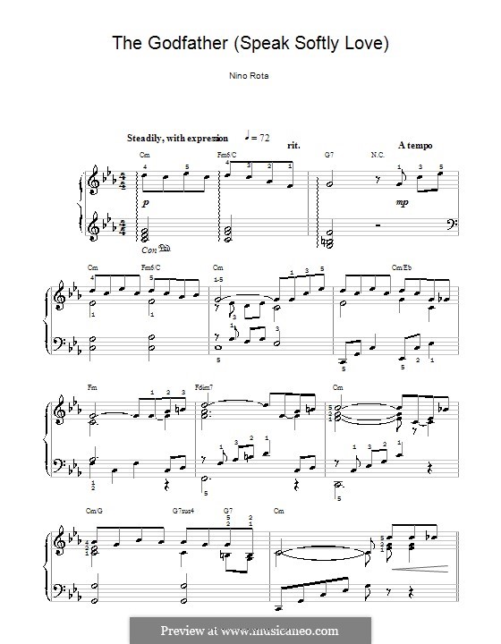 Piano version: Easy notes by Nino Rota