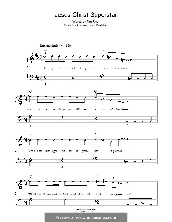Superstar (Jesus Christ Superstar) by A.L. Webber on MusicaNeo
