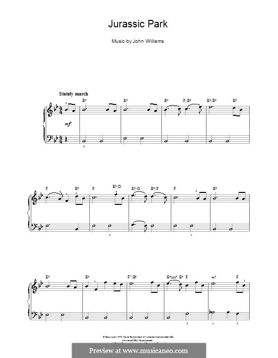 Theme from Jurassic Park: For easy piano by John Williams