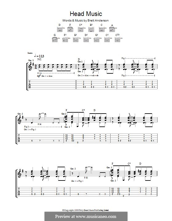 Head Music (Suede): For guitar with tab by Brett Anderson