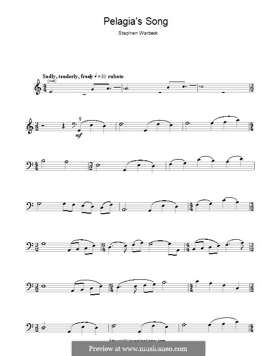Pelagia's Song (from Captain Corelli's Mandolin): For cello by Stephen Warbeck