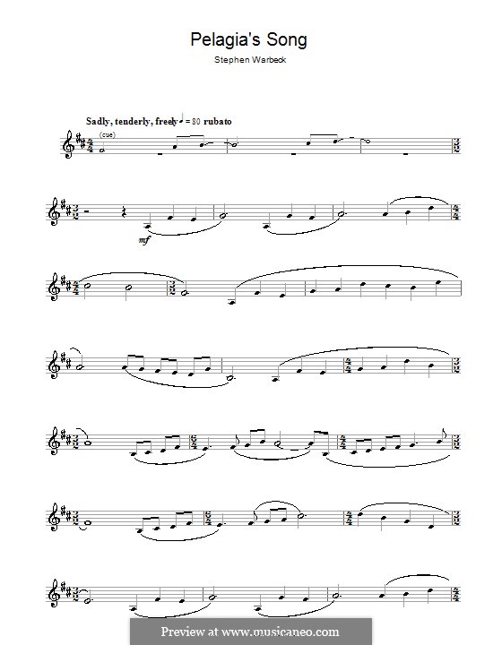 Pelagia's Song (from Captain Corelli's Mandolin): For clarinet by Stephen Warbeck