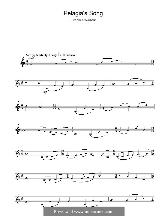 Pelagia's Song (from Captain Corelli's Mandolin): For flute by Stephen Warbeck