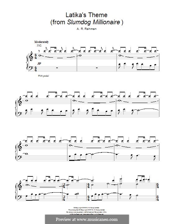 Latika's Theme: For piano by A.R. Rahman