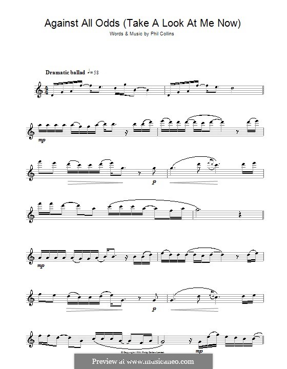 Against All Odds (Take a Look at Me Now): For flute by Phil Collins