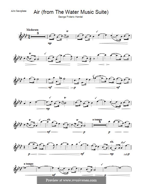 Suite No.1 in F Major – Aria, HWV 348: For saxophone by Georg Friedrich Händel