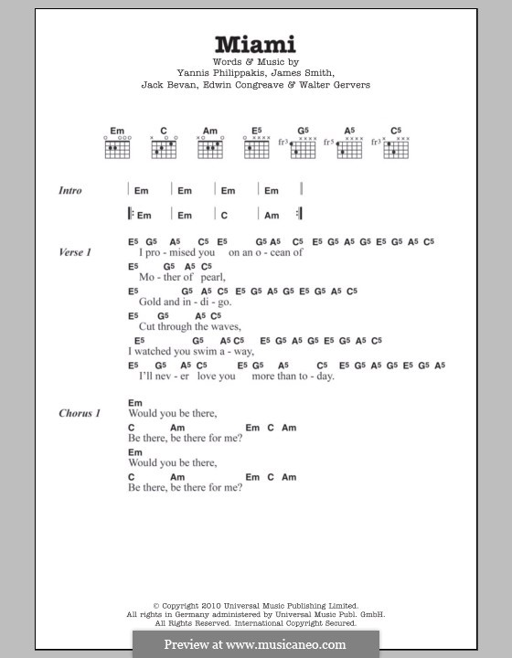 Miami (Foals) by E. Congreave, J. Bevan, J. Smith, W. Gervers, Y