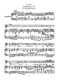 Ein ungefärbt Gemüte, BWV 24: Arrangement for voices and piano by Johann Sebastian Bach