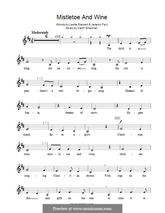 Mistletoe and Wine (Cliff Richard): For clarinet by Keith Strachan