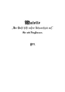 Der Geist hilft unsrer Schwachheit auf, BWV 226: Vocal score by Johann Sebastian Bach