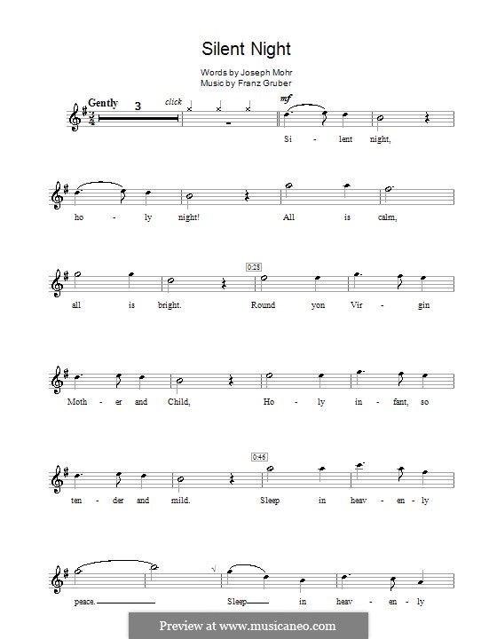 Solo instrument version (various): For flute by Franz Xaver Gruber