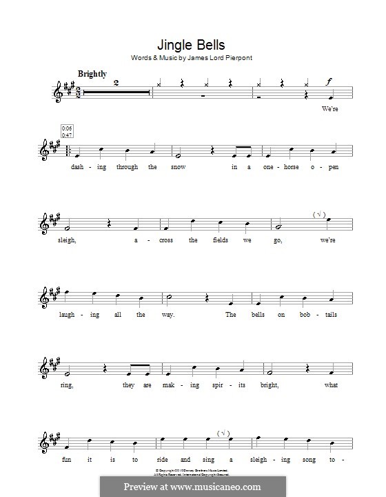 Jingle Bells (Printable scores) by J.L. Pierpont sheet music on MusicaNeo
