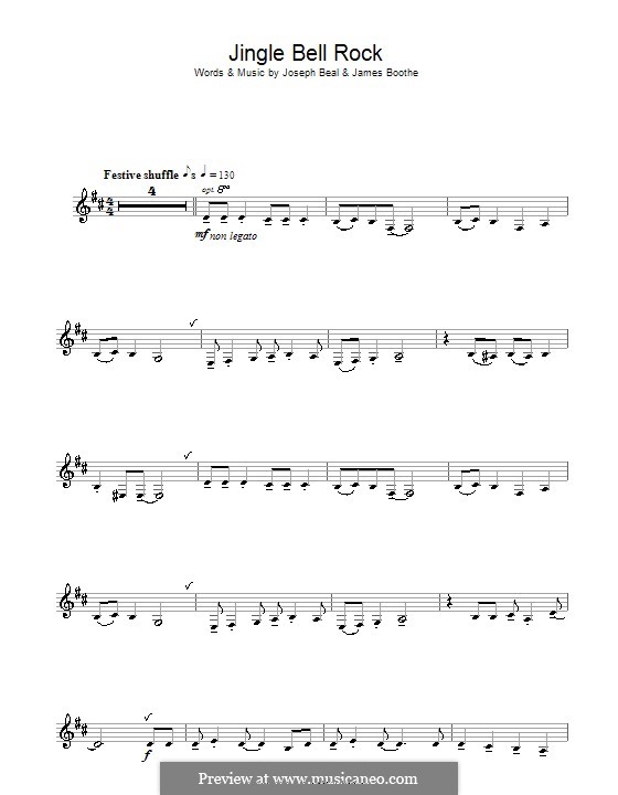 Jingle Bell Rock by J. Boothe, J. Beal sheet music on MusicaNeo