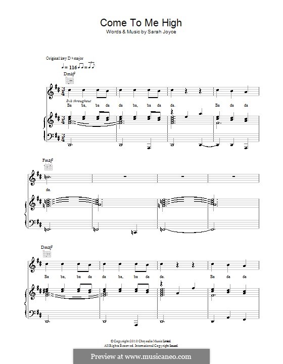 Come To Me High (Rumer): For voice and piano (or guitar) by Sarah Joyce