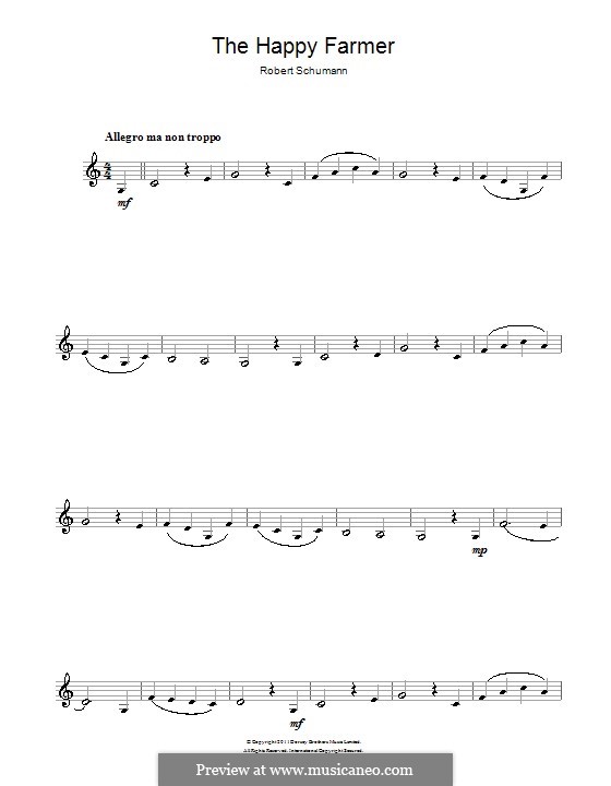 No.10 Fröhlicher Landmann (The Happy Farmer): For clarinet by Robert Schumann