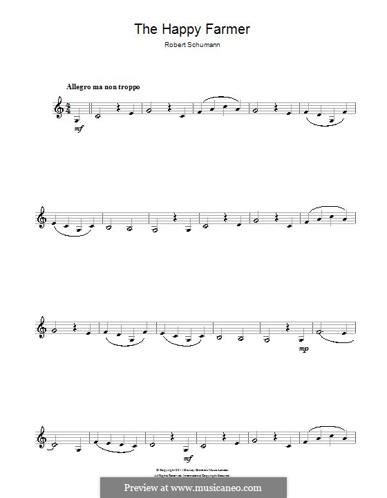 No.10 Fröhlicher Landmann (The Happy Farmer): For clarinet by Robert Schumann