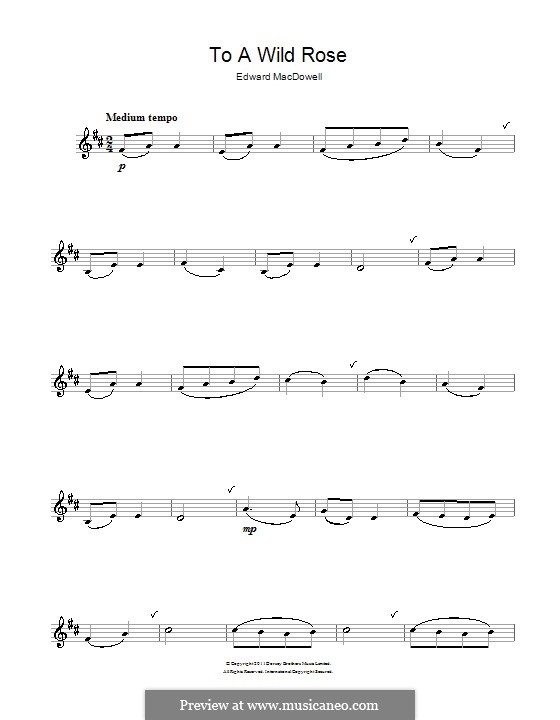 No.1 To a Wild Rose: For clarinet by Edward MacDowell