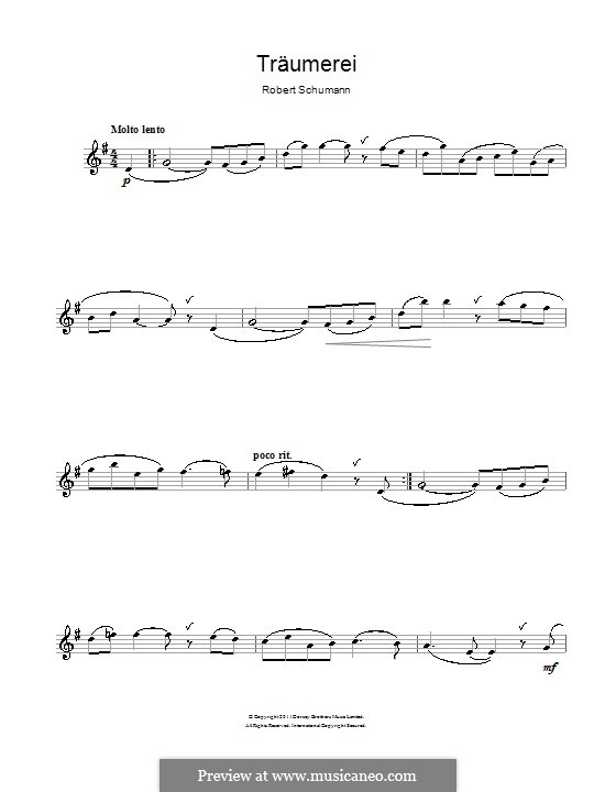 No.7 Träumerei (Dreaming): For flute by Robert Schumann