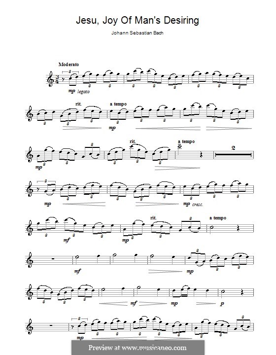 Jesu, Joy of Man's Desiring (Printable Scores): For alto saxophone by Johann Sebastian Bach
