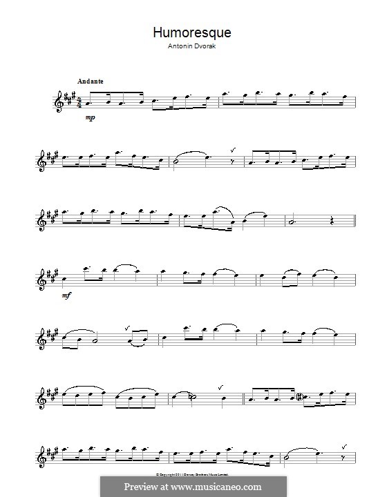 No.7 in G Flat Major (Printable scores): For alto saxophone by Antonín Dvořák