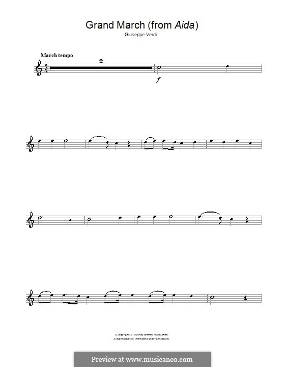 March: For flute by Giuseppe Verdi